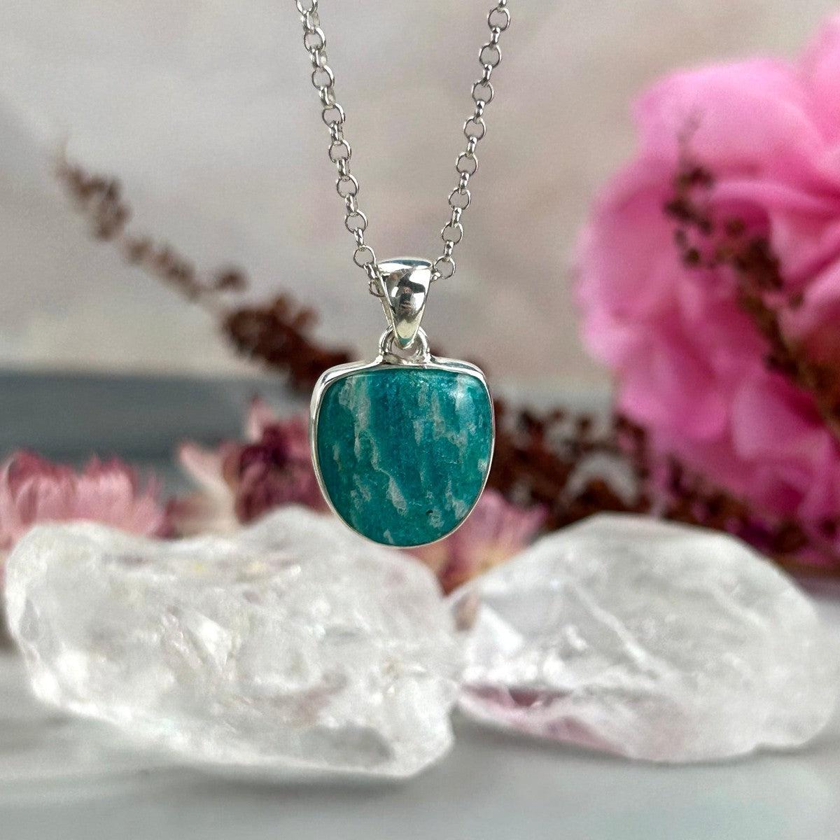 Amazonite Semi Circle Pendant