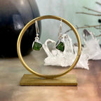 Rough Cut Chrome Diopside Earrings