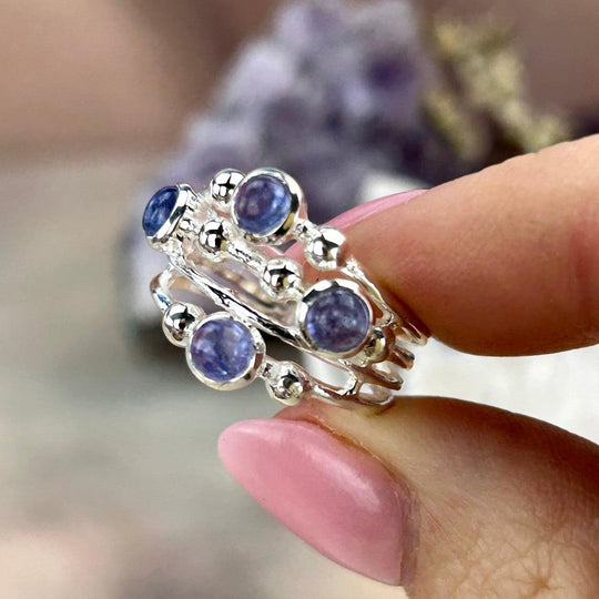 Tanzanite Multi Stone Atom Ring