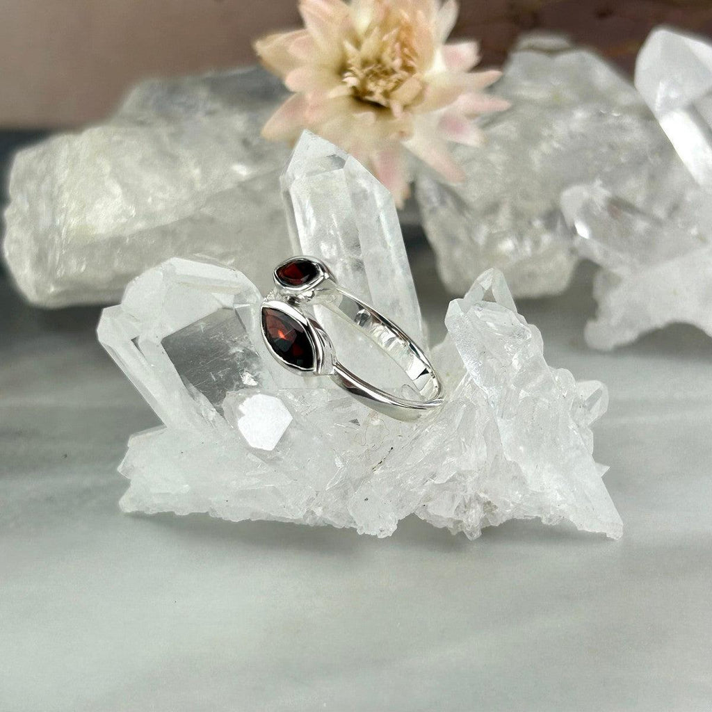 Garnet Two Stone Ring