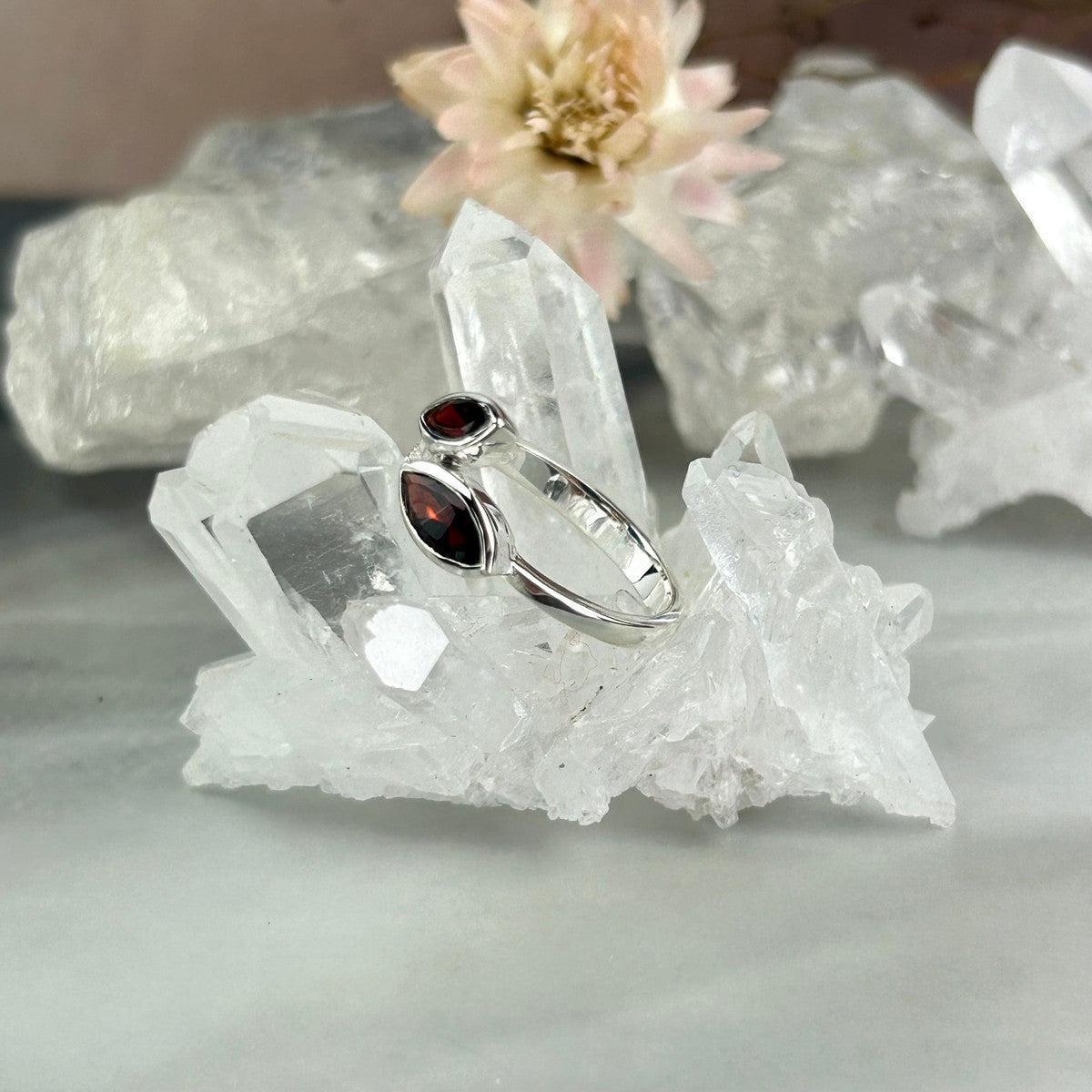 Garnet Two Stone Ring