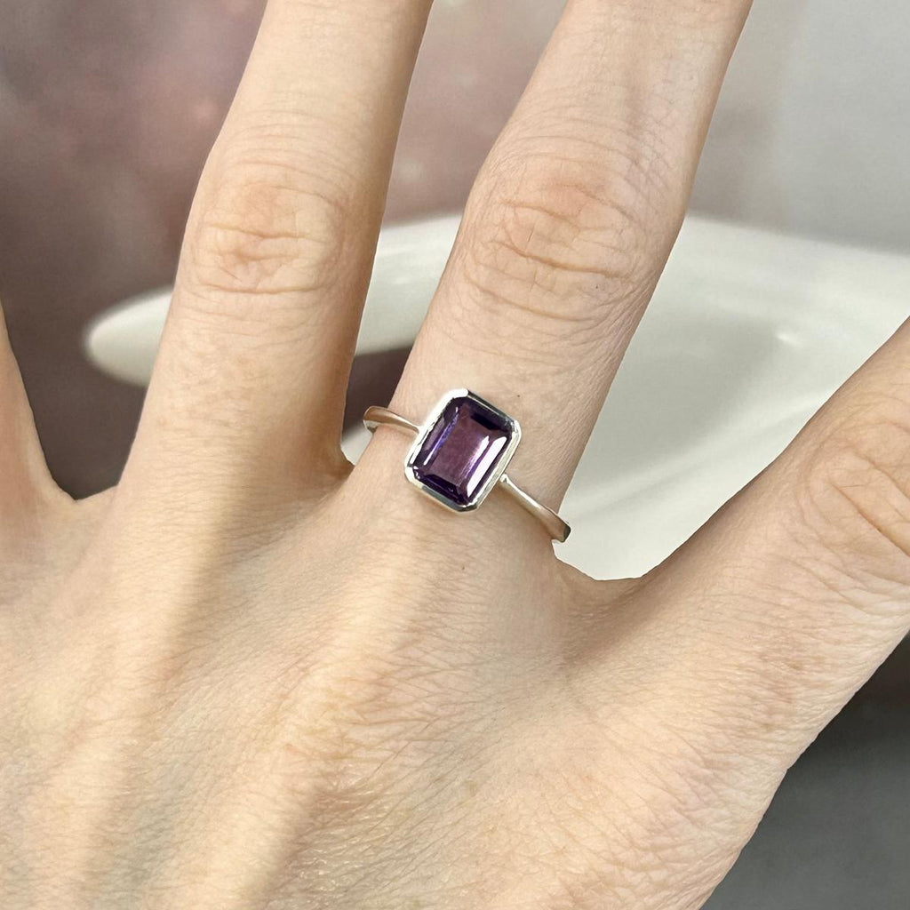Assorted Gemstone Emerald Cut Ring