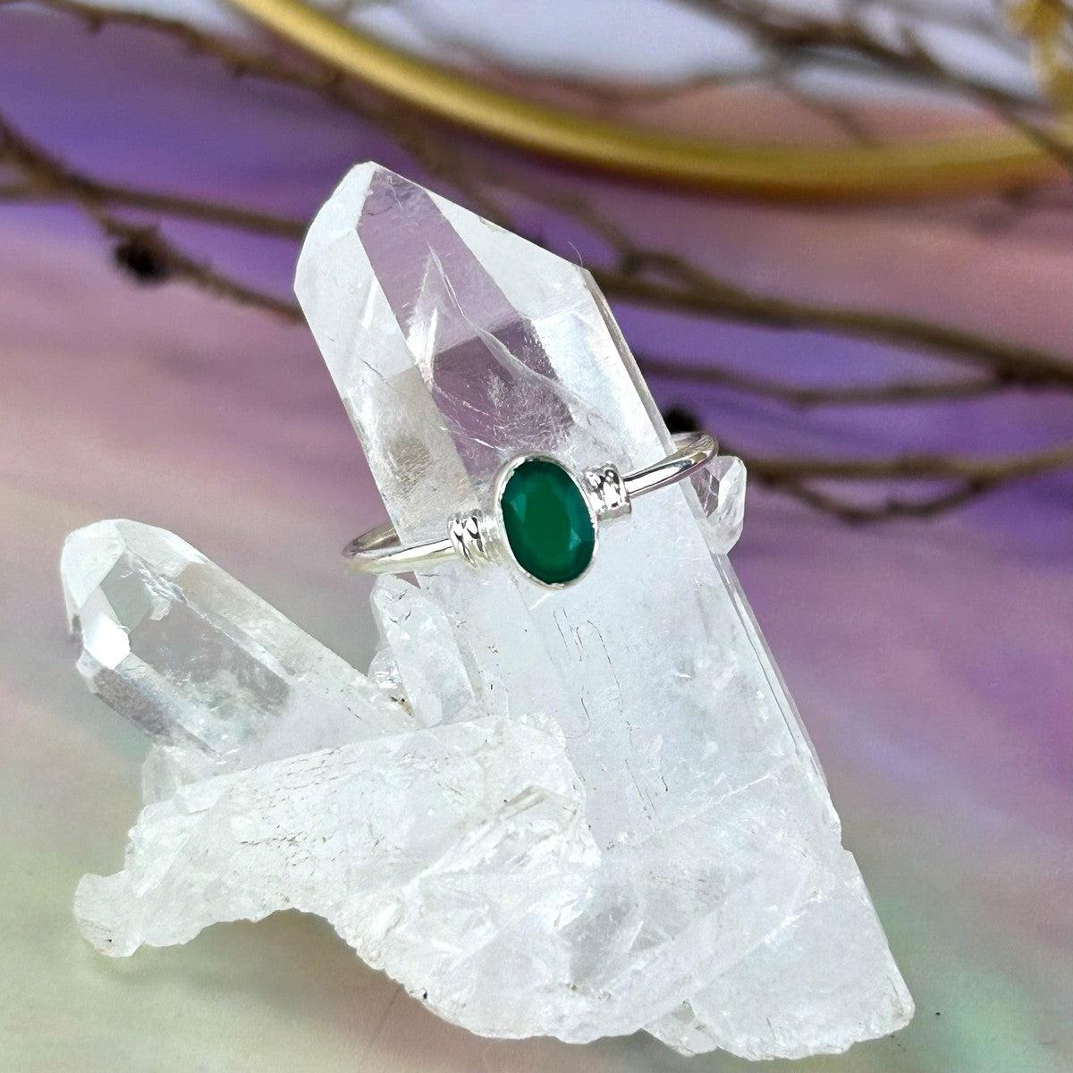 Green Onyx Petite Ring