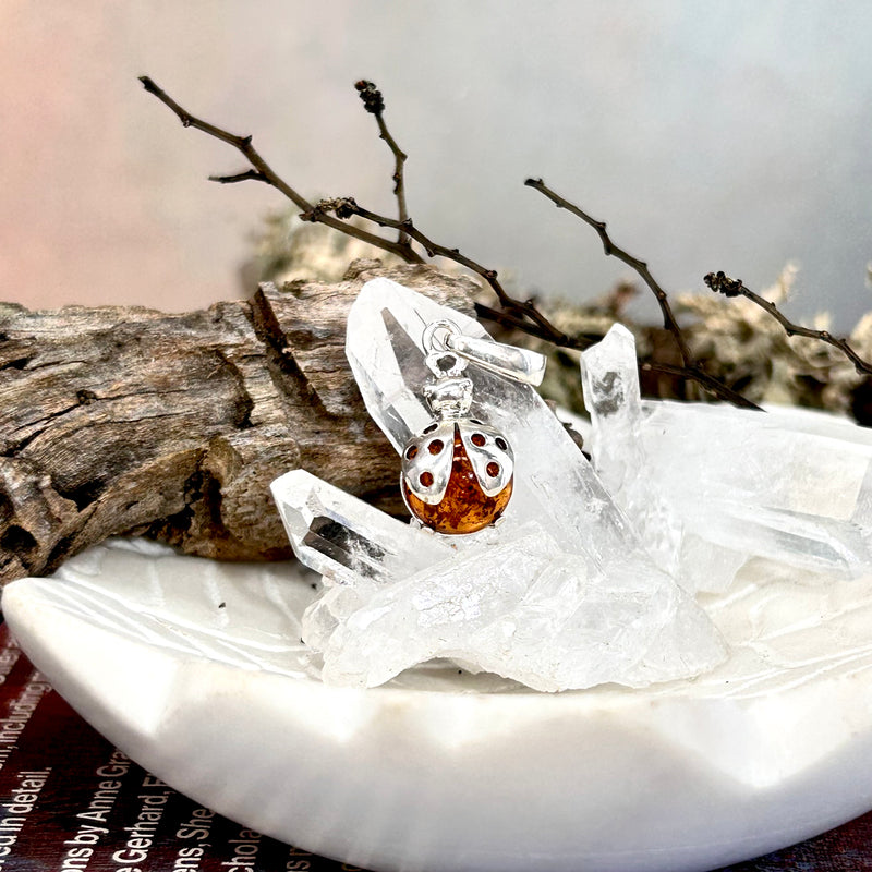 Baltic Cognac Amber Ladybug Pendant