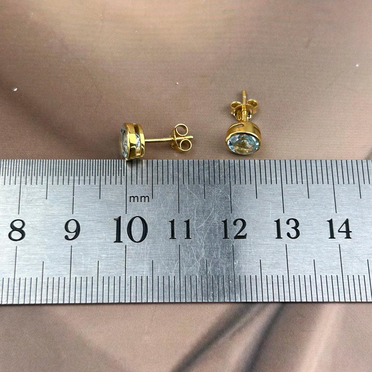 Topaz Gold Stud Earrings