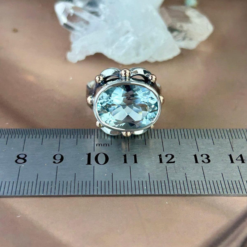 Oval Cut Blue Topaz Ring