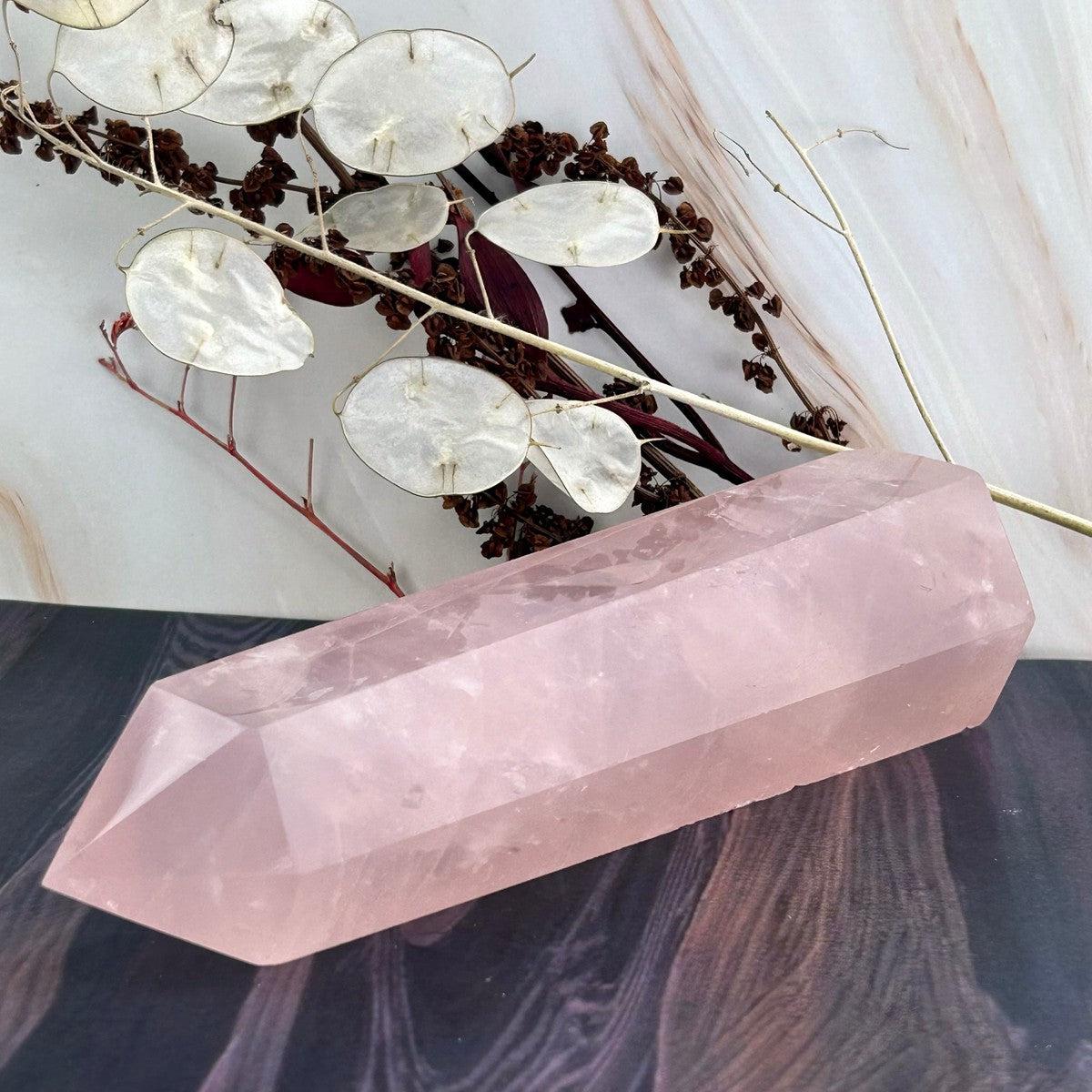 Rose Quartz Crystal Tower