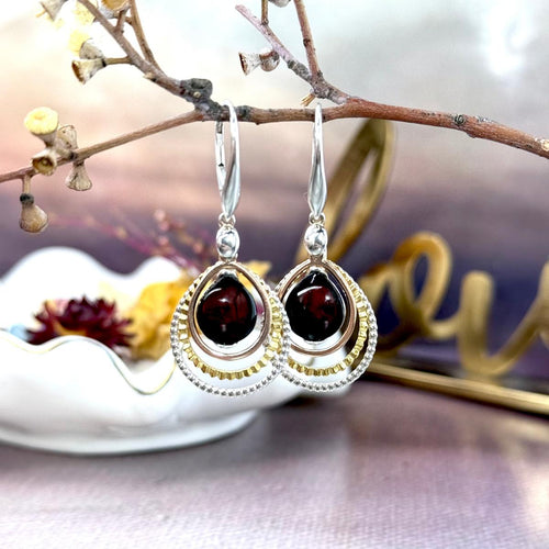 Amber Mixed Metal Earrings