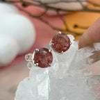 Strawberry Quartz Silver Studs