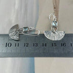 Etched Silver Blue Topaz Earrings