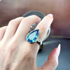 Pear Cut Blue Topaz Ring