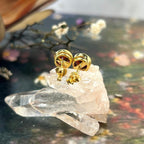 Garnet Gold Stud Earrings