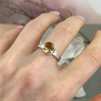 Citrine Round Silver Ring