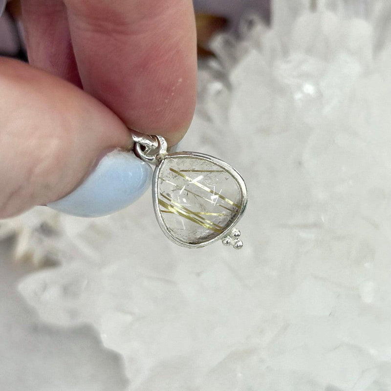 Golden Rutile Assorted Shape Pendants