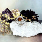 Baltic Cognac Amber Round Etched Ring