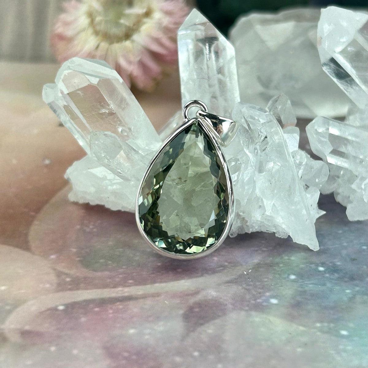 Green Quartz Sterling Silver Pendant