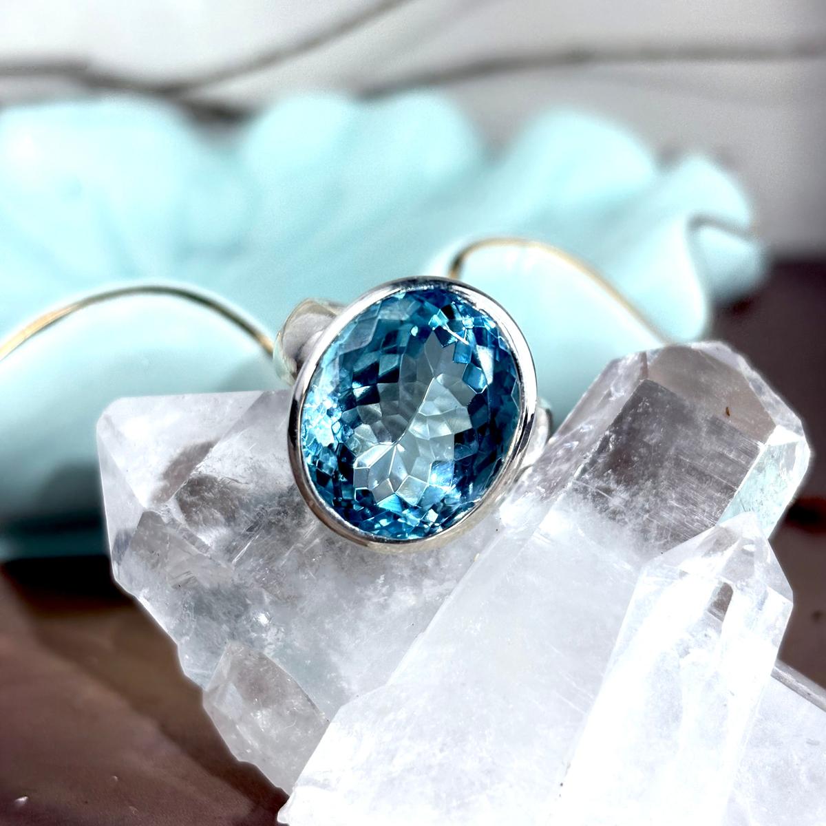 Swiss Blue Topaz Ring