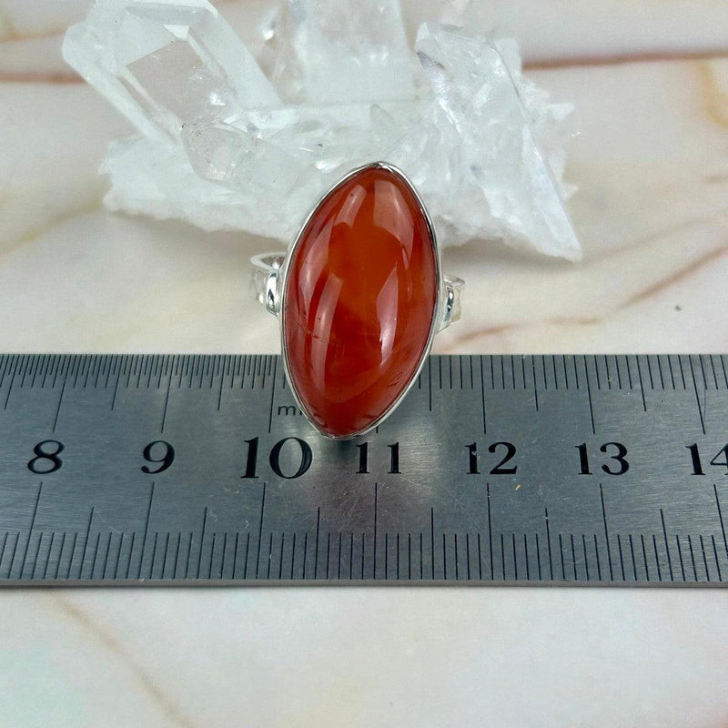 Red Carnelian Silver Ring