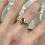 Yellow Gemstone Silver Band Ring