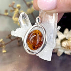 Women's Silver Amber Pendant