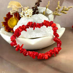 Coral Beaded Elastic Bracelet