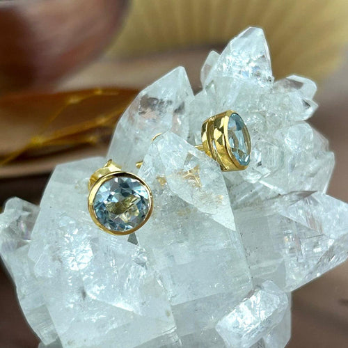Pale Blue Gemstone Studs