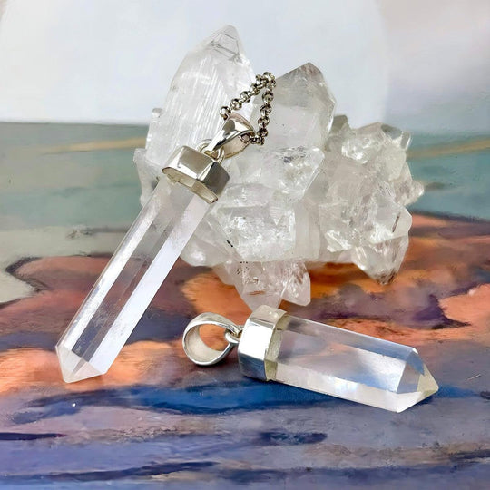 Clear Quartz Crystal Point Assorted Size Pendants