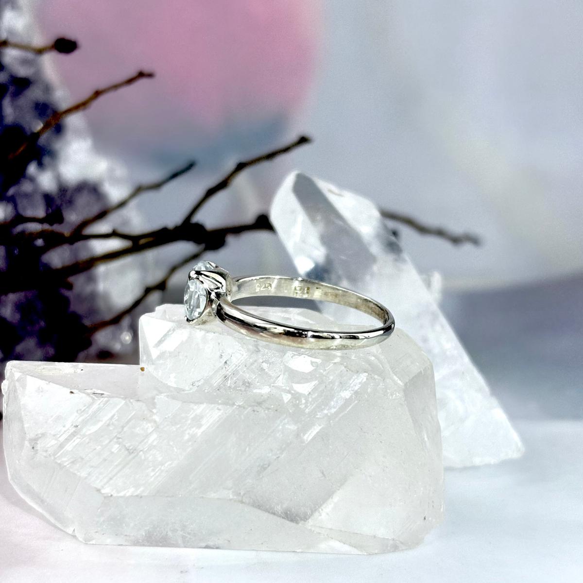 Blue Beryl Silver Ring