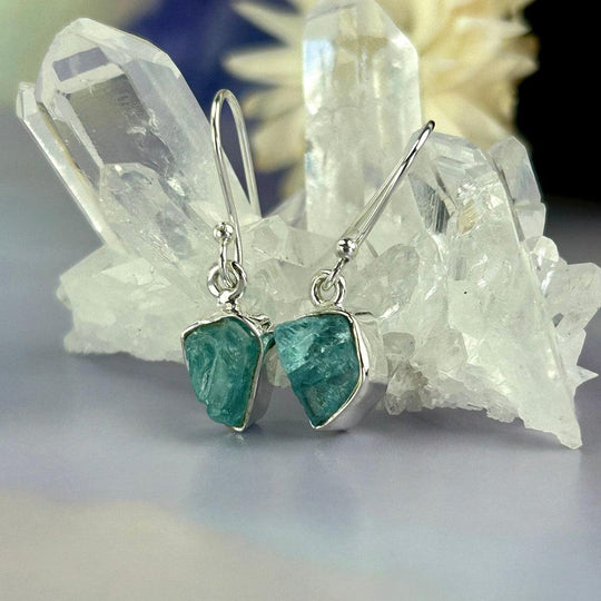 Apatite Raw Drop Earrings