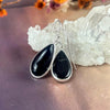 Elongated Teardrop Onyx Earrings