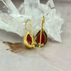 Pear Cut Carnelian Gold Earrings