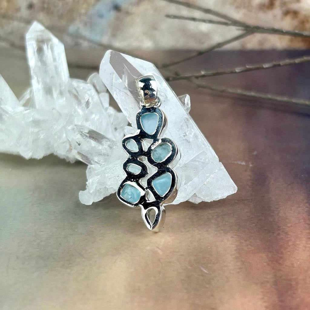 Women's Blue Topaz Crystal Pendant