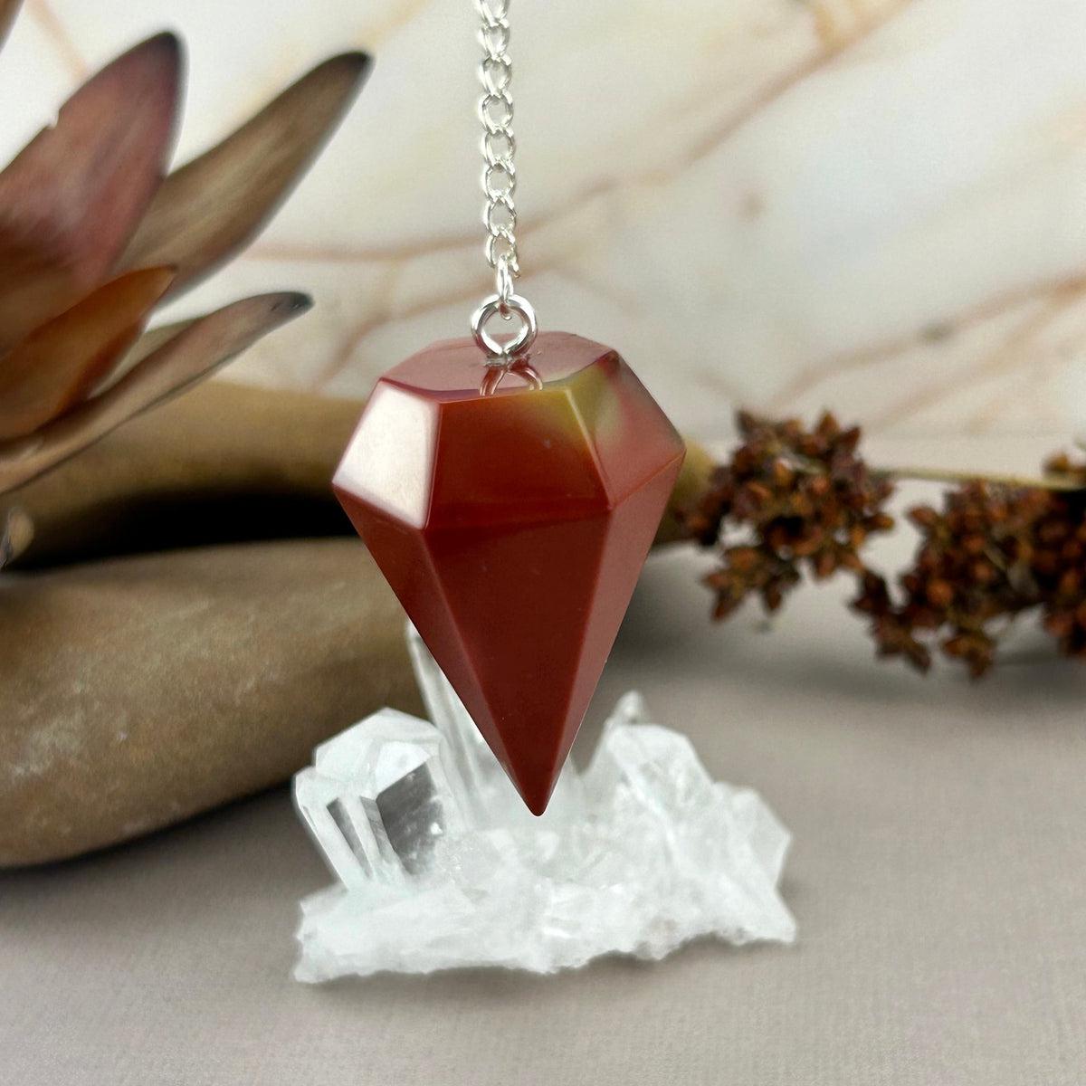Red Mookaite Crystal Pendulum