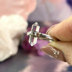 Clear Quartz Crystal Wand Ring
