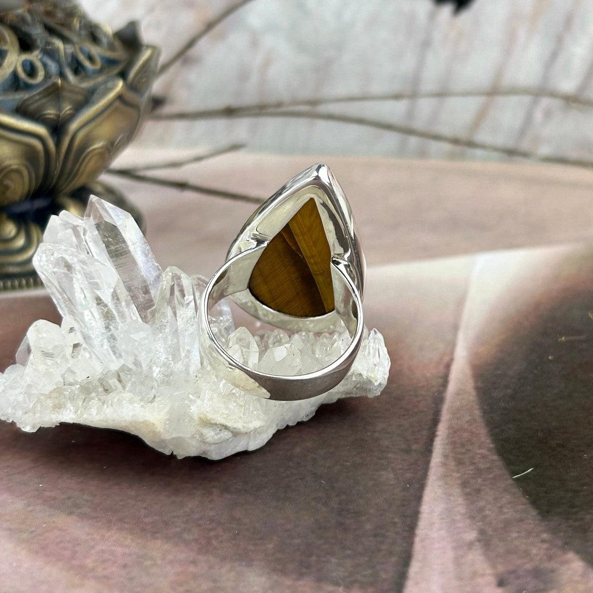 Large Size Tiger Eye Ring