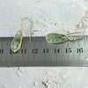 Prehnite With Epidote Elongated Teardrop Drop Earrings