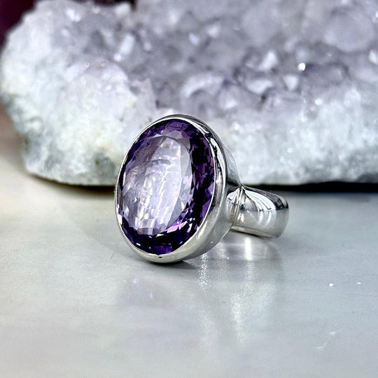 Amethyst Oval Cut Ring