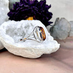 Baltic Cognac Amber Oval Ring