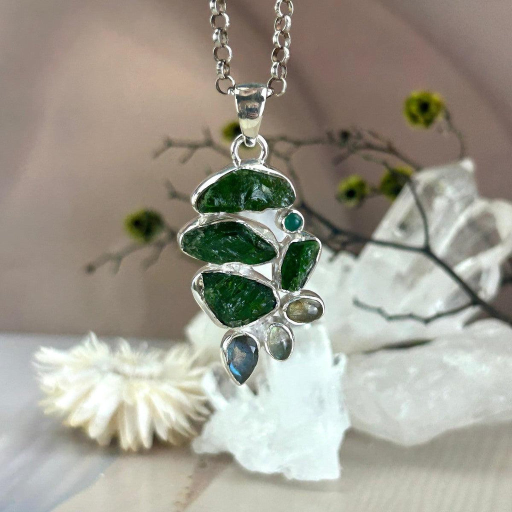 Bright Green And Blue Stone Pendant