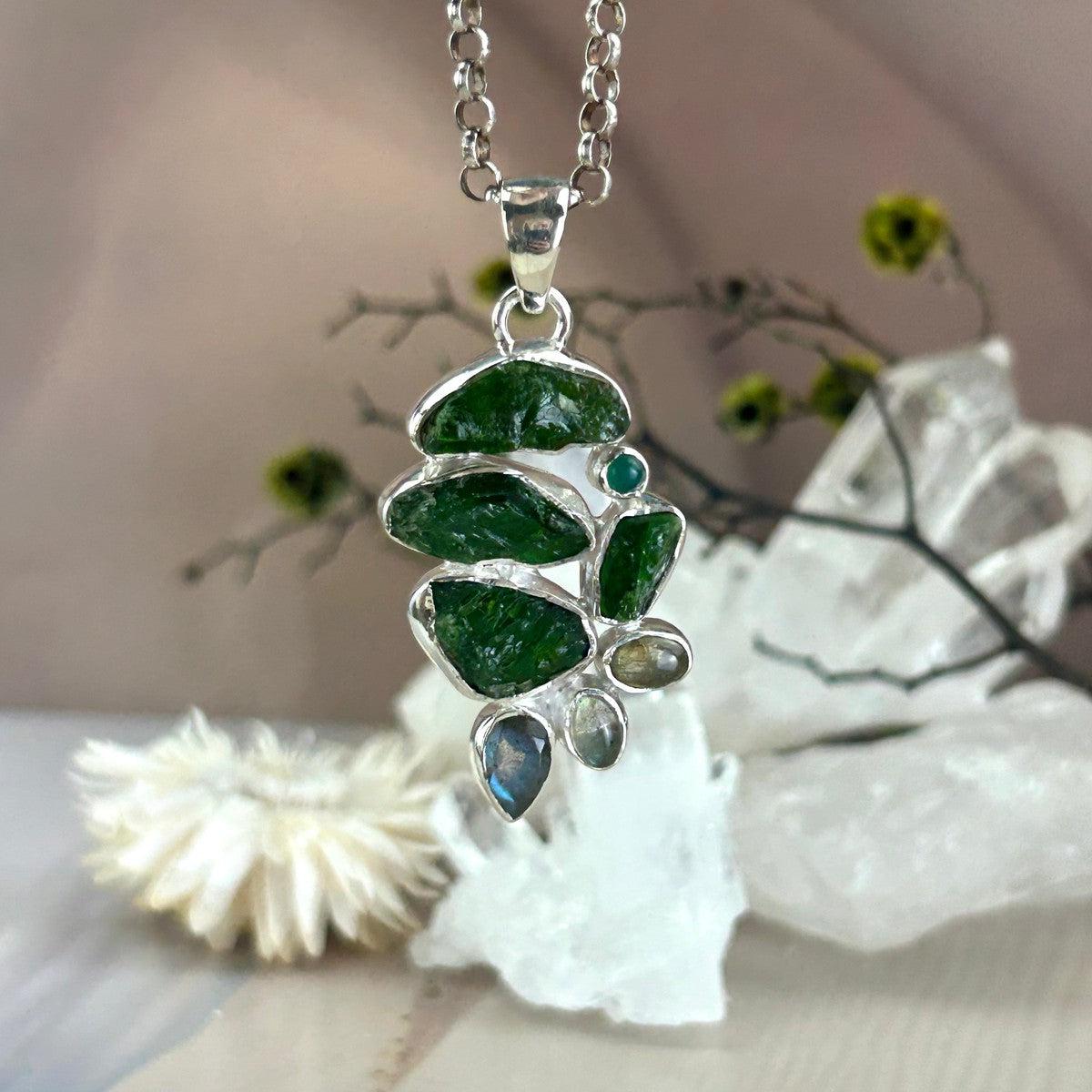 Bright Green And Blue Stone Pendant