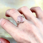 Detailed Band Pink Stone Ring