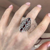 Garnet Ornate Design Ring