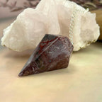 Red Stone Silver Pendulum