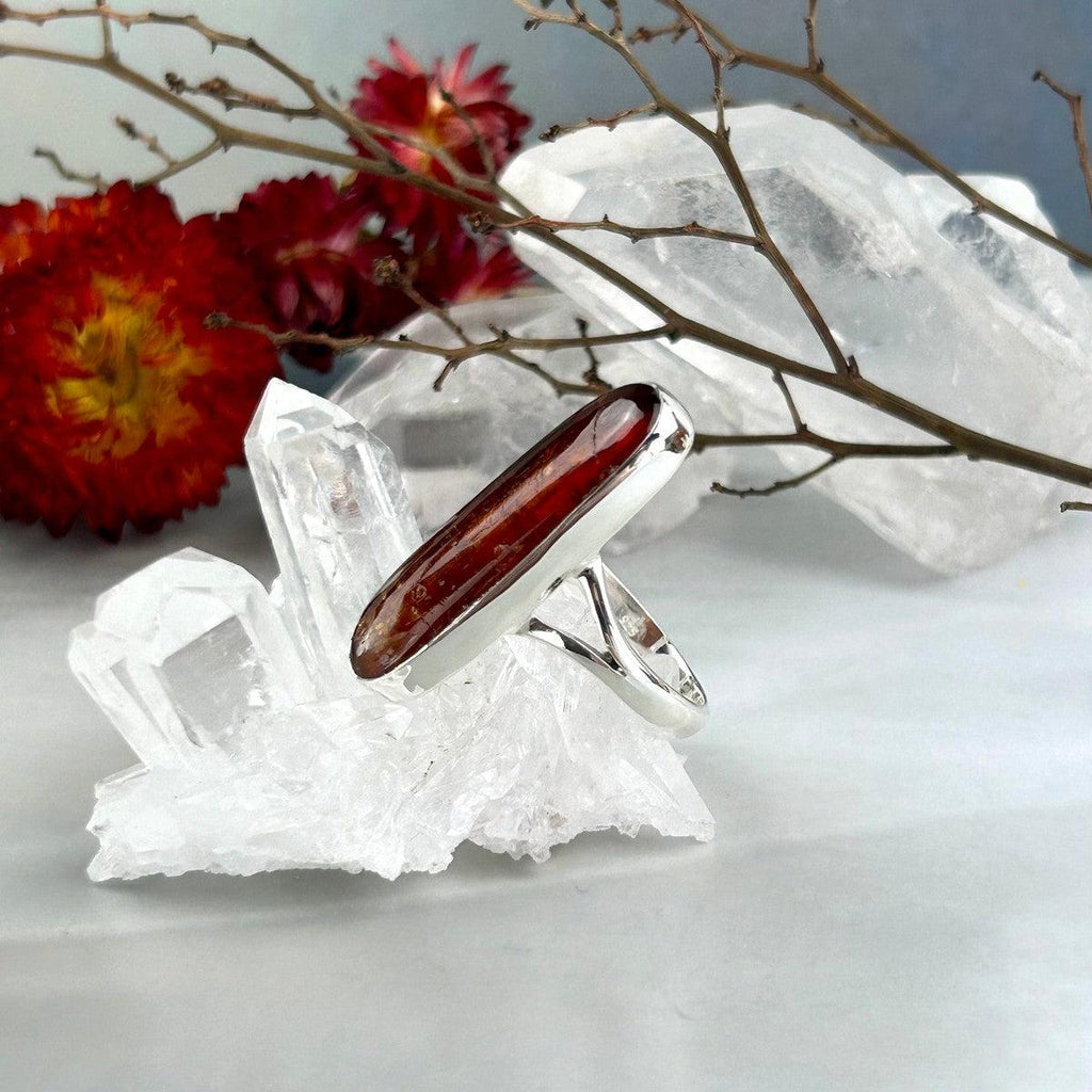 Orange Crystal Tube Ring