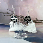 Onyx Pentagram Earrings