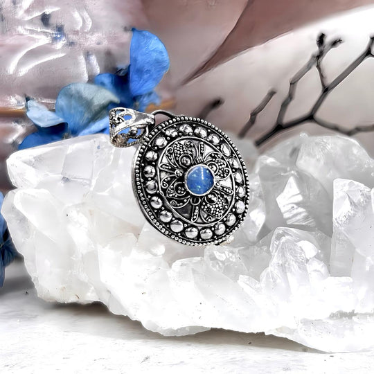 Opal Doublet Ornate Oval Locket Pendant