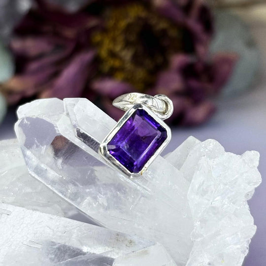 Amethyst Baguette Cut Petite Pendant
