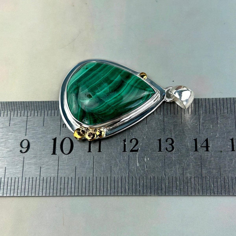Green Crystal Silver Pendant