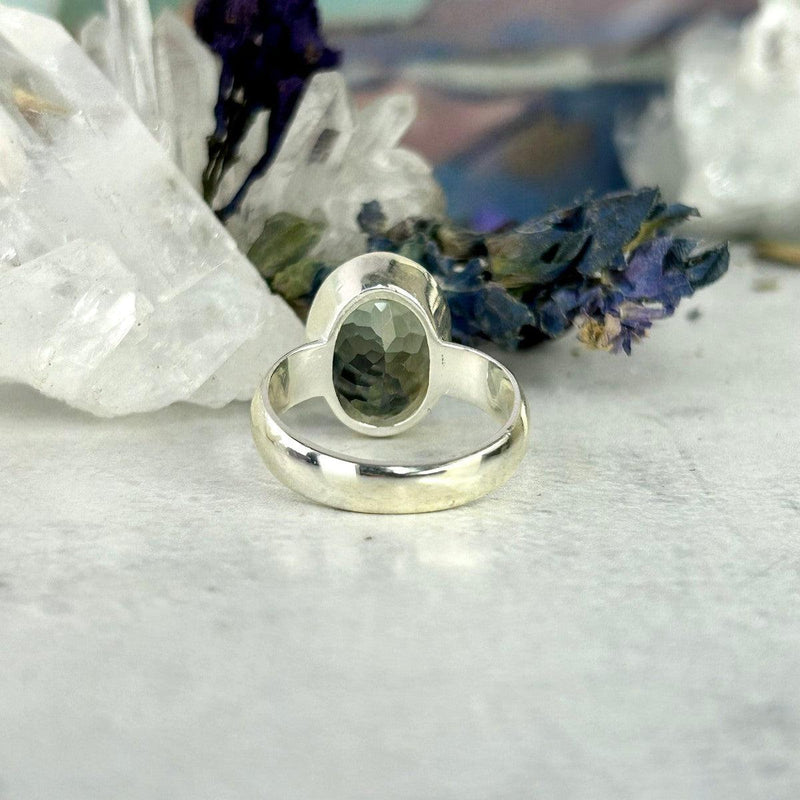 Green Amethyst Sterling Silver Ring