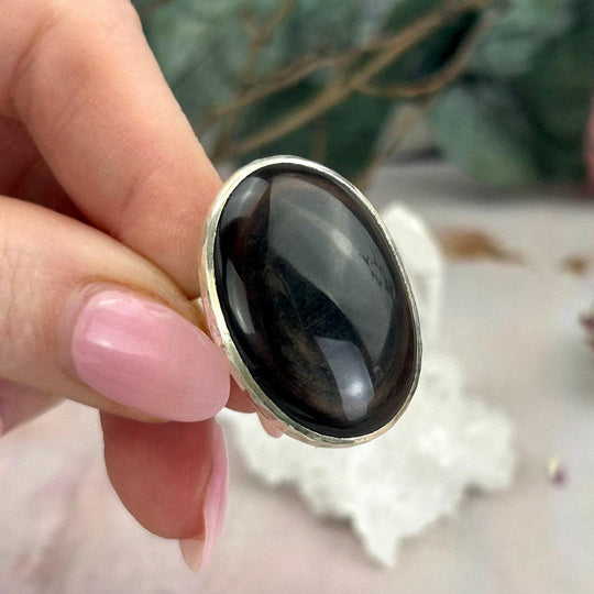 Rainbow (Mahogany) Obsidian Oval Ring